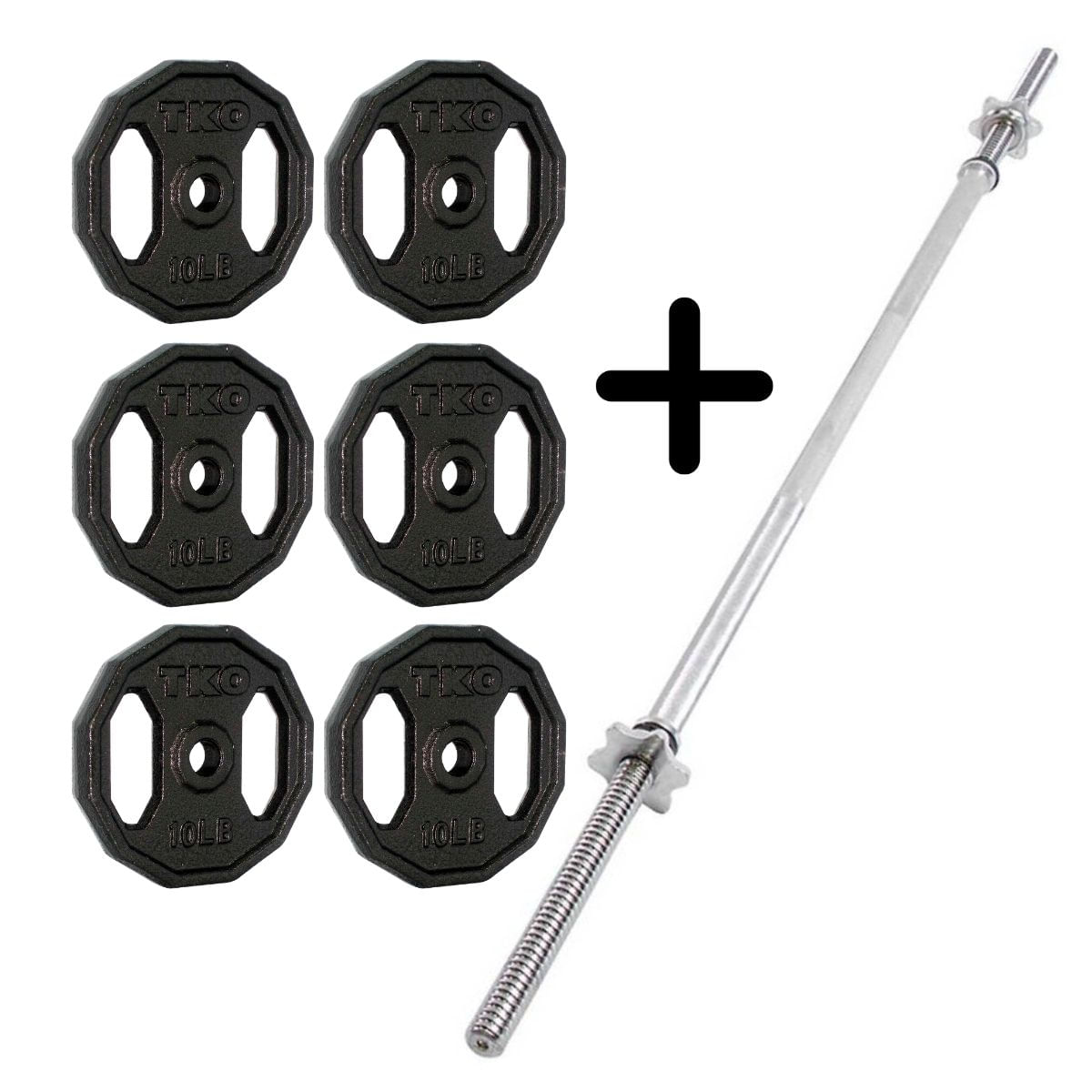 Set de 30 Kg de pesas y Barra Recta 150cm