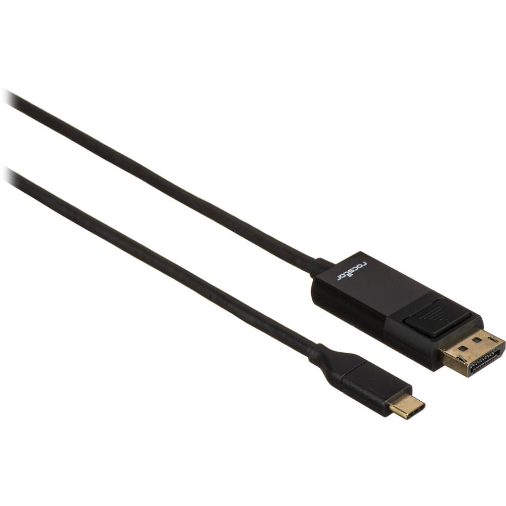 Cable Rocstor USB-C a DisplayPort Macho (3', Negro) - Conectores USB-C a DisplayPort, Soporta 3840 x