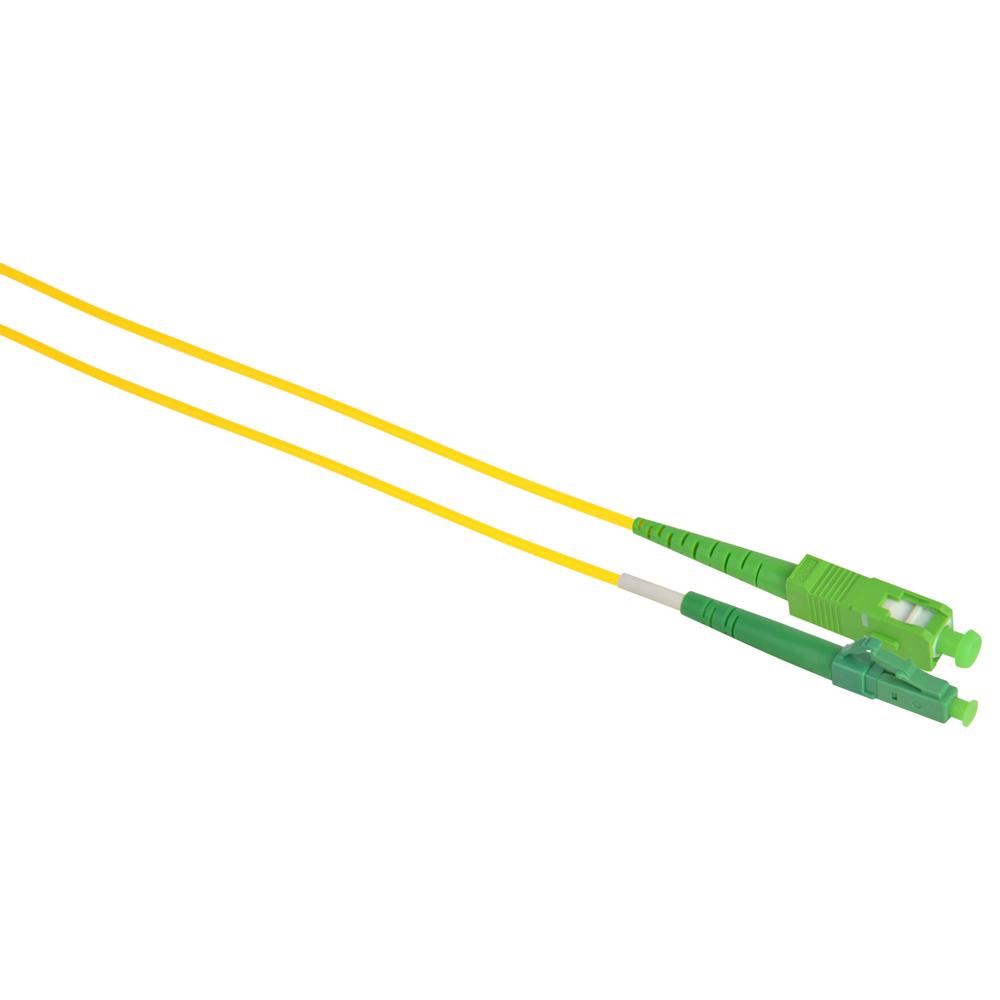Camplex Simplex APC SC a APC LC Cable de Parche de Fibra Óptica Monomodo 9u/125u (Amarillo, 16.4)