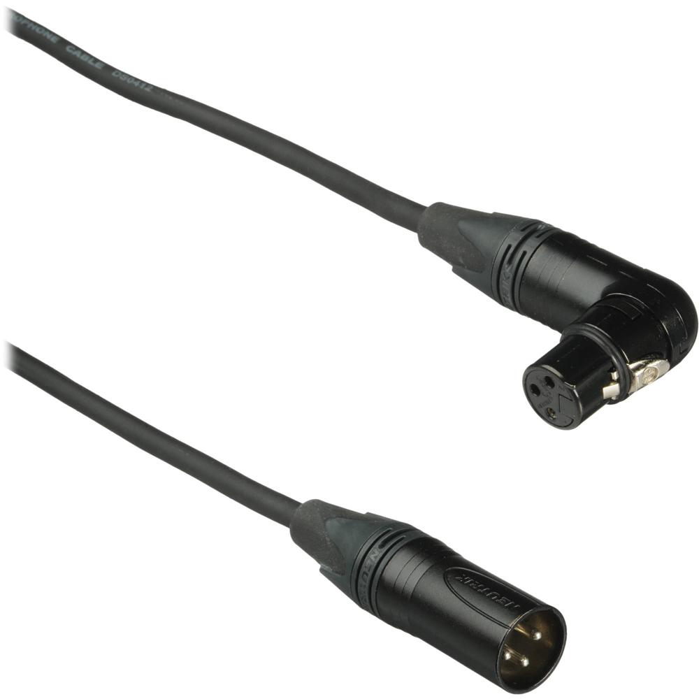 Kopul Studio Elite 4000 Series Cable XLR M a XLR F Angulado (20', Negro) - Ideal para Estudio y Broa