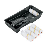 Kit para Pintor + 5 Rodillos de 4"" + Bandeja y Maneral Truper 15023