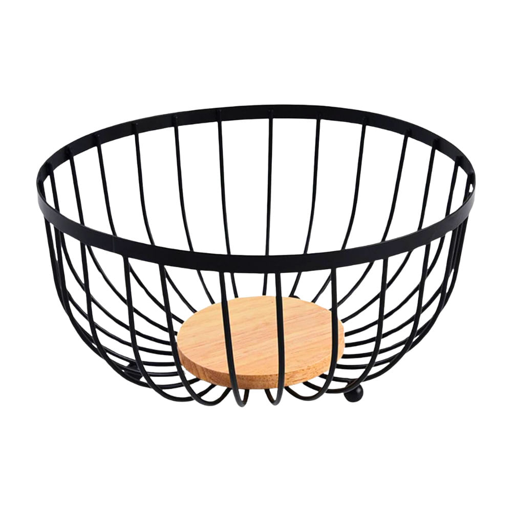 Frutero de Acero con Base de Madera