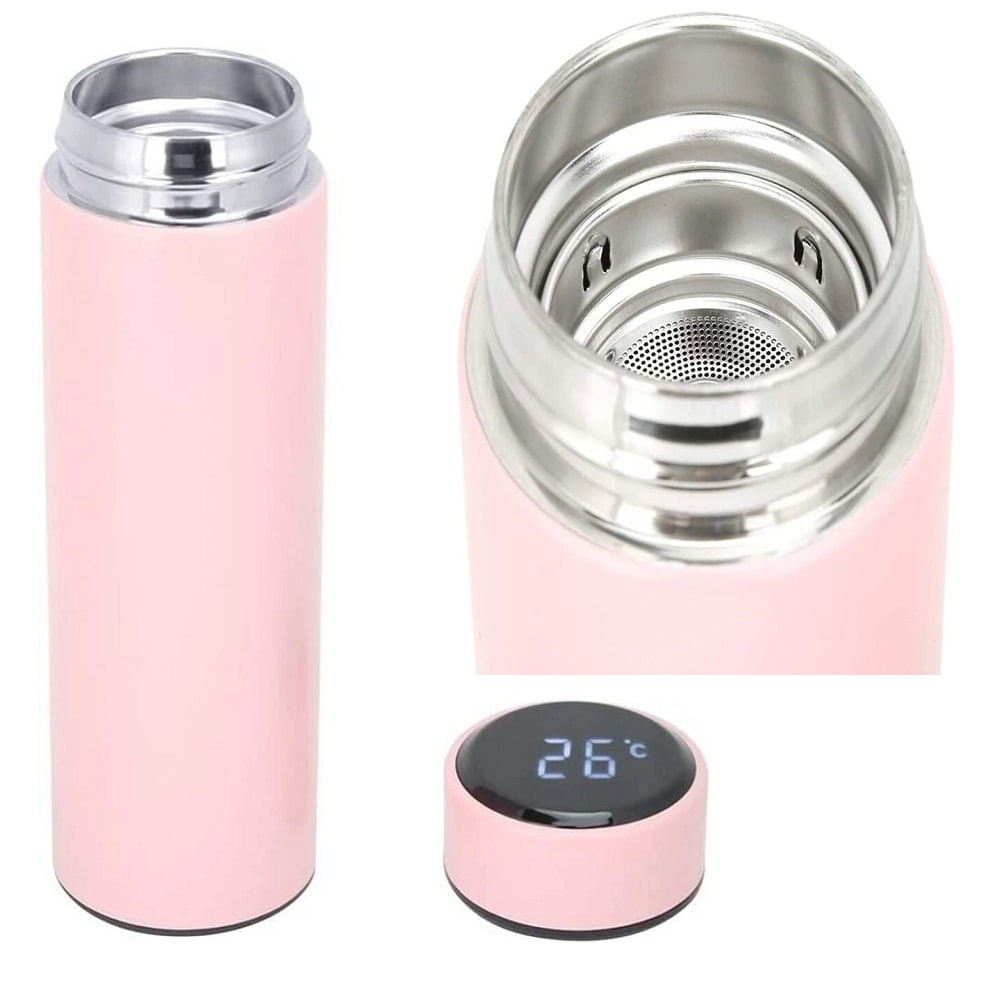 Termo Inteligente Acero Inoxidable Botella Termica Rosa