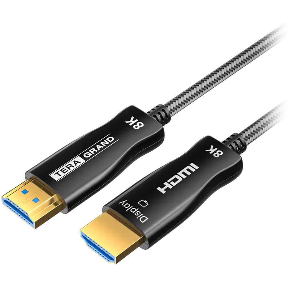 Cable Híbrido de Fibra Óptica Tera Grand 8K HDMI 2.1 (50') - Soporta 8K, 48 Gb/s Ultra HD, Diseño Un