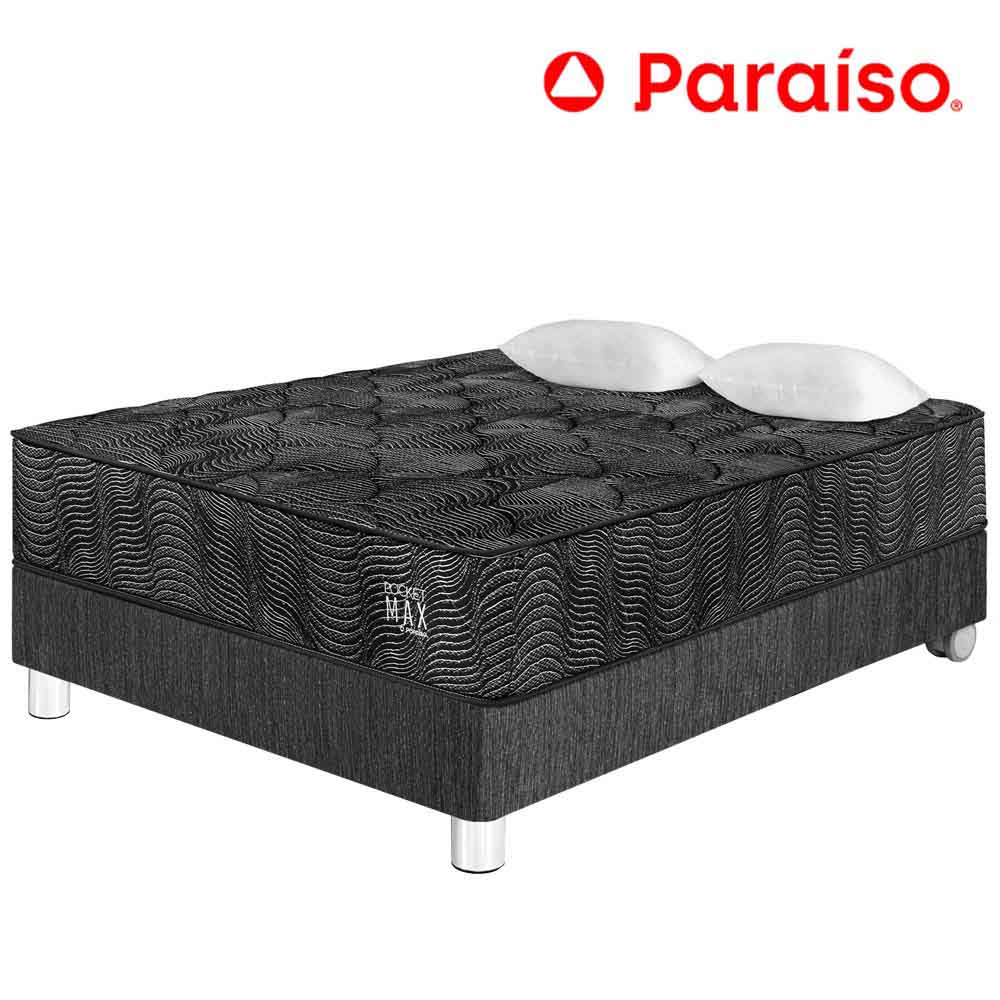 Cama PARAISO Pocket Max Black 2 Plazas