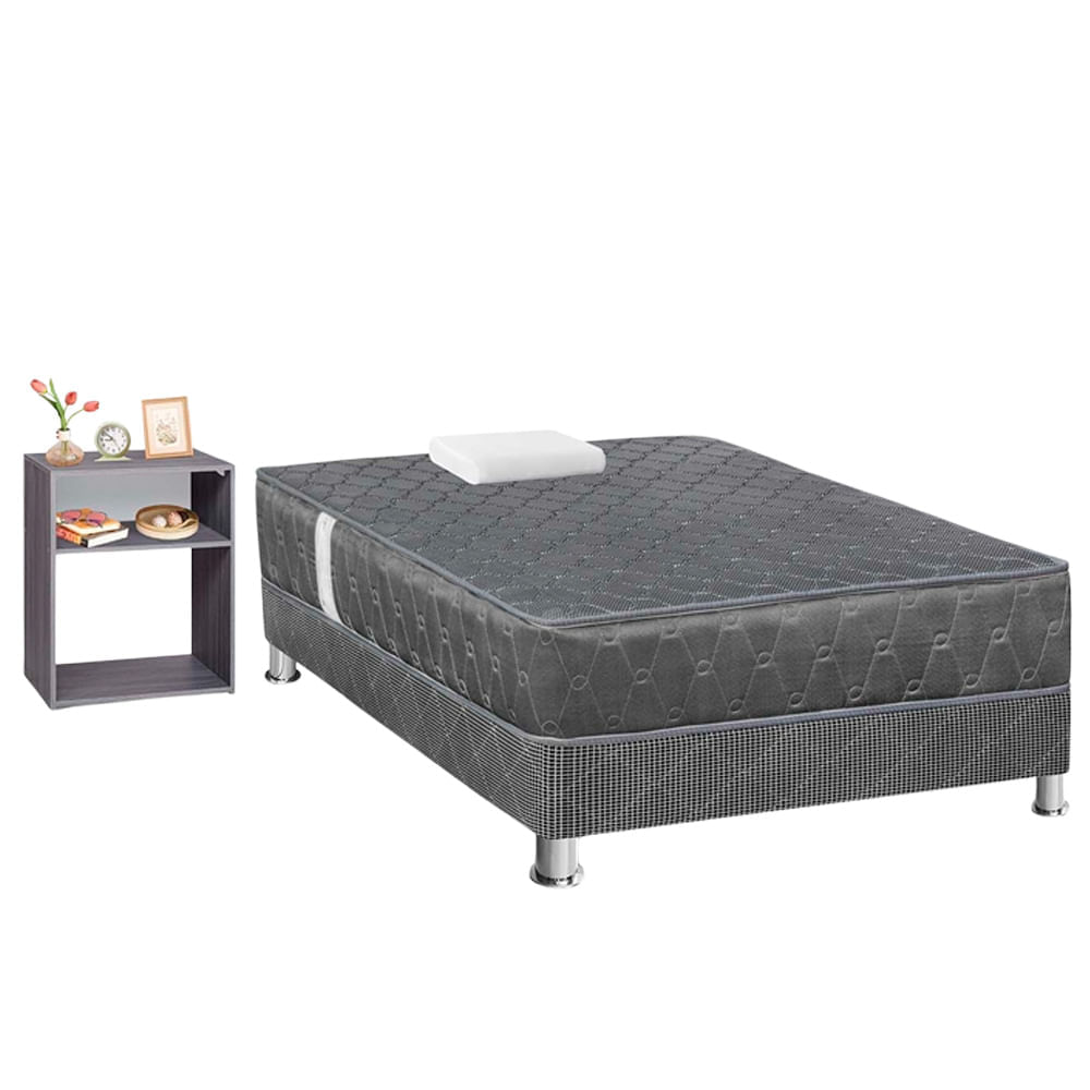 Cama Americana FORLI Acqua Gris 1.5 Plazas +VEL TUR PL