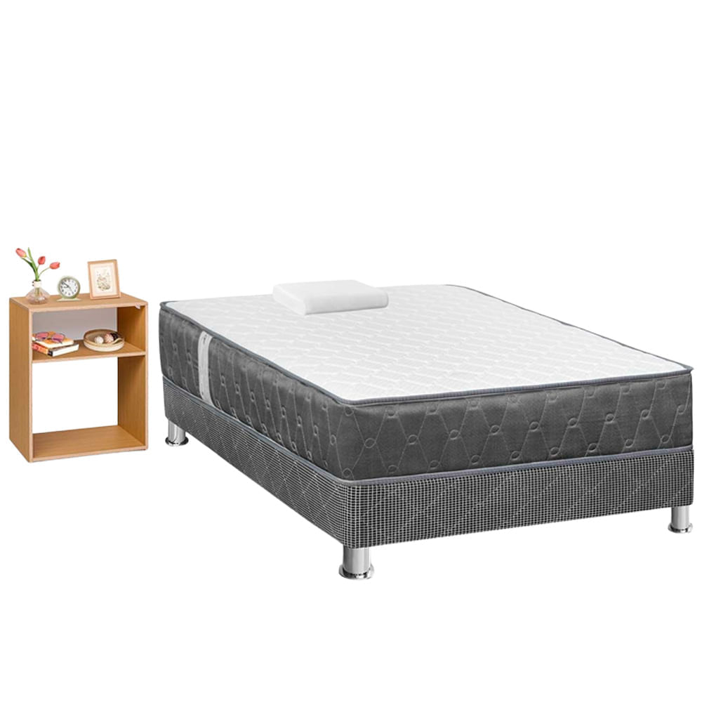 Cama Americana FORLI Acqua 1.5 Plazas + VEL TURIN BEI