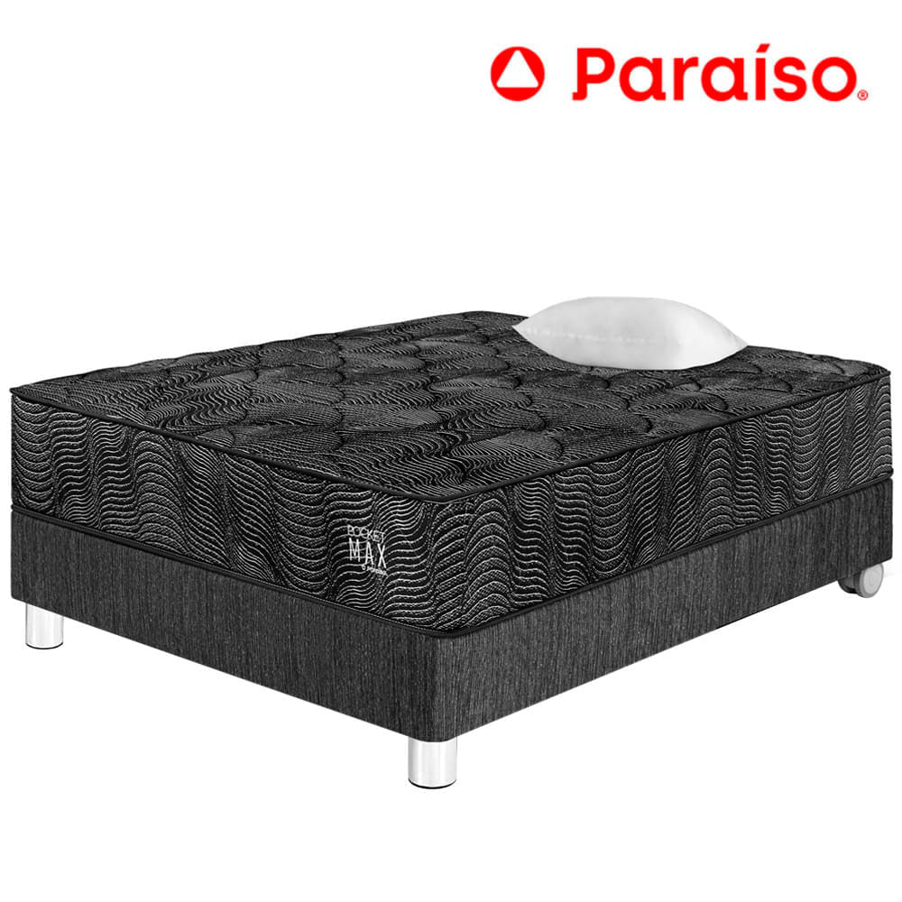 Cama PARAISO Pocket Max Black 1.5 Plazas