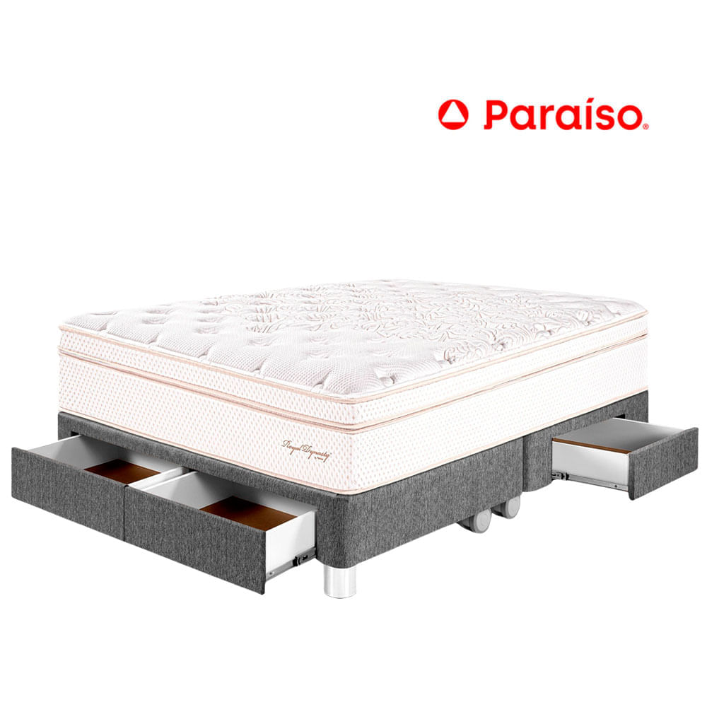 Cama PARAÍSO Royal Dynasty con cajones King Gris