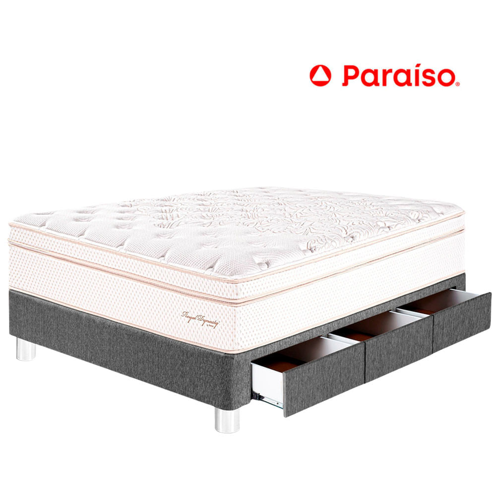 Cama PARAÍSO Royal Dynasty C Caj 1.5 Plazas Gris