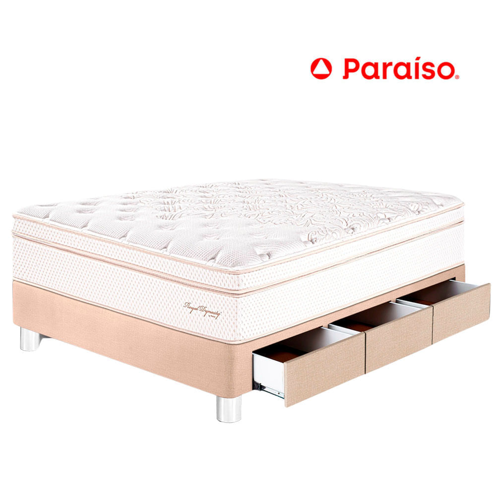 Cama PARAÍSO Royal Dynasty con cajones 1.5 Plazas Champagne