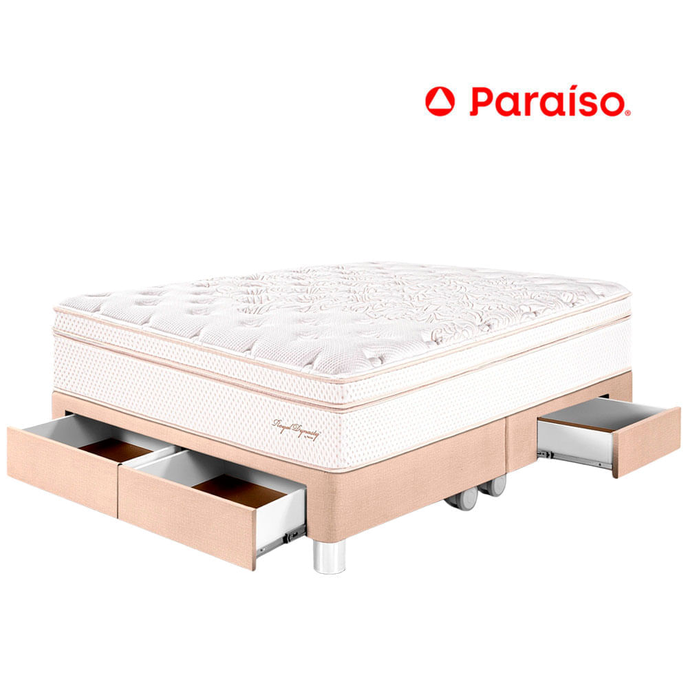 Cama PARAÍSO Royal Dynasty C/Caj Queen Champagne