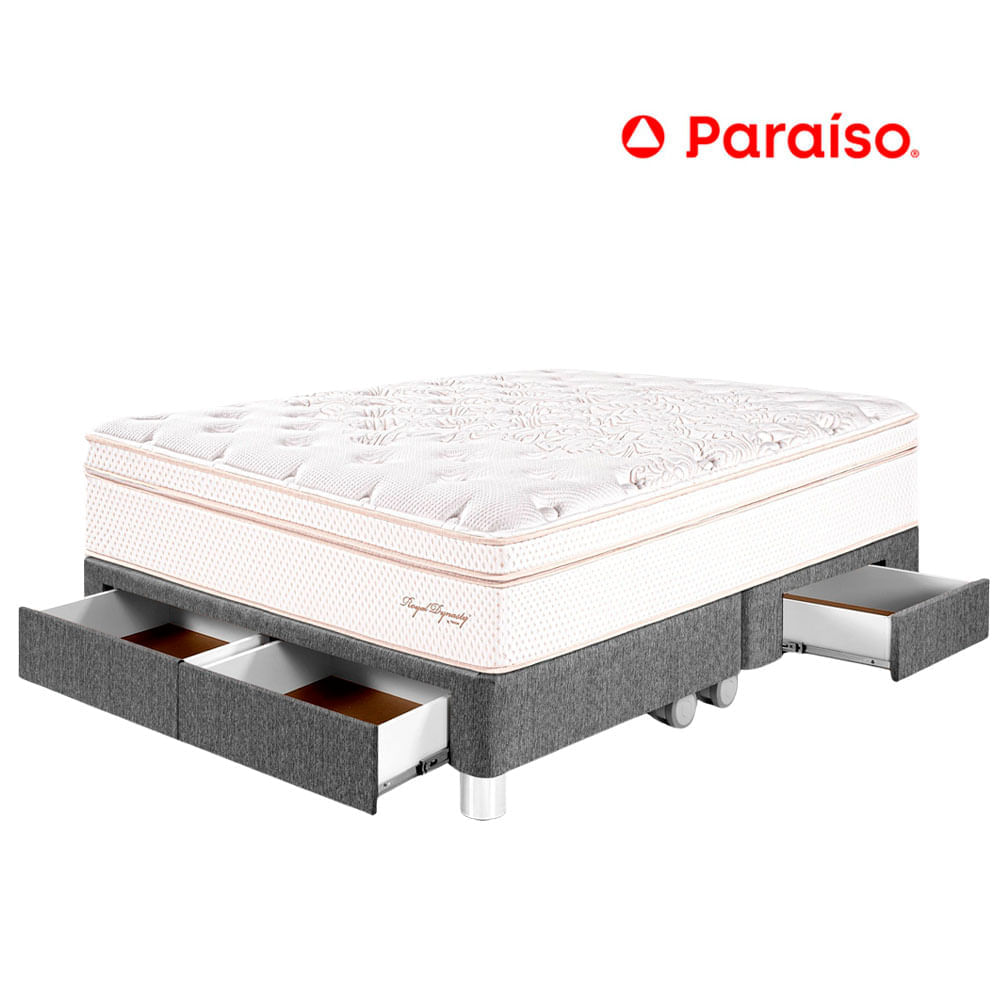 Cama PARAÍSO Royal Dynasty C Caj Queen Gris