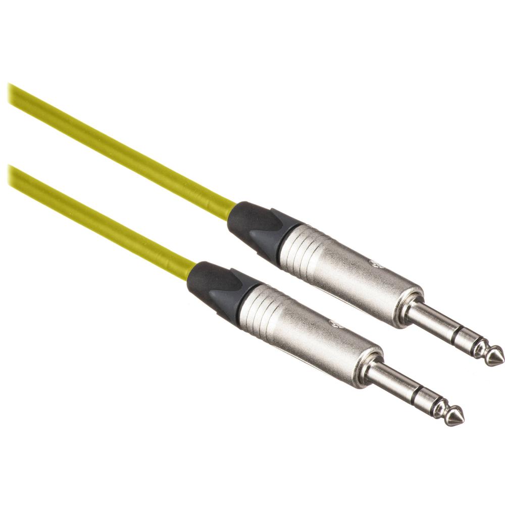 Cable Canare Star Quad 1/4"" TRS Macho a 1/4"" TRS Macho (Amarillo, 20') - Reducción de Ruido, Cable F