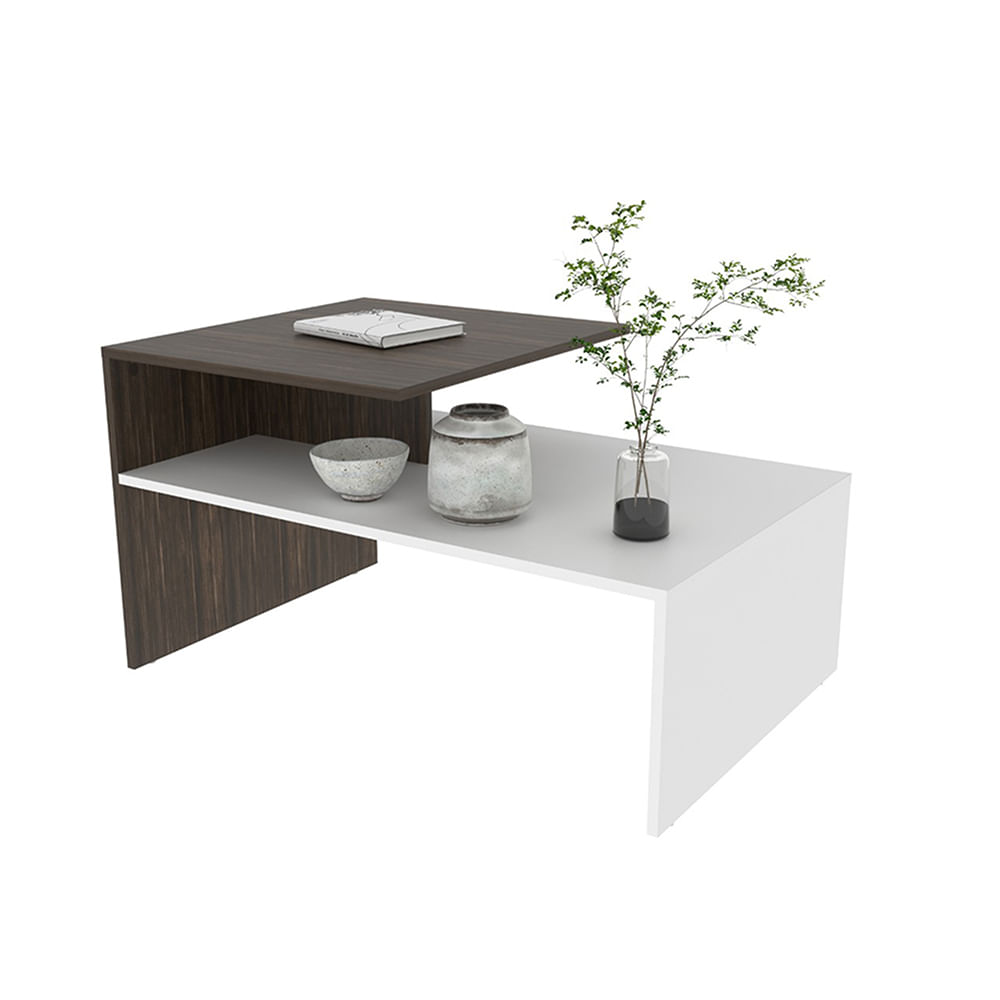 Mesa de centro 2020 Home Luna - Blanco/Nogal