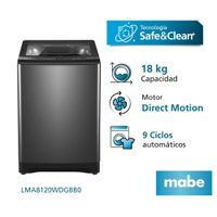 Lavadora Automática MABE Direct Motion LMA8120WDGBB0 18 Kg Diamond Gray