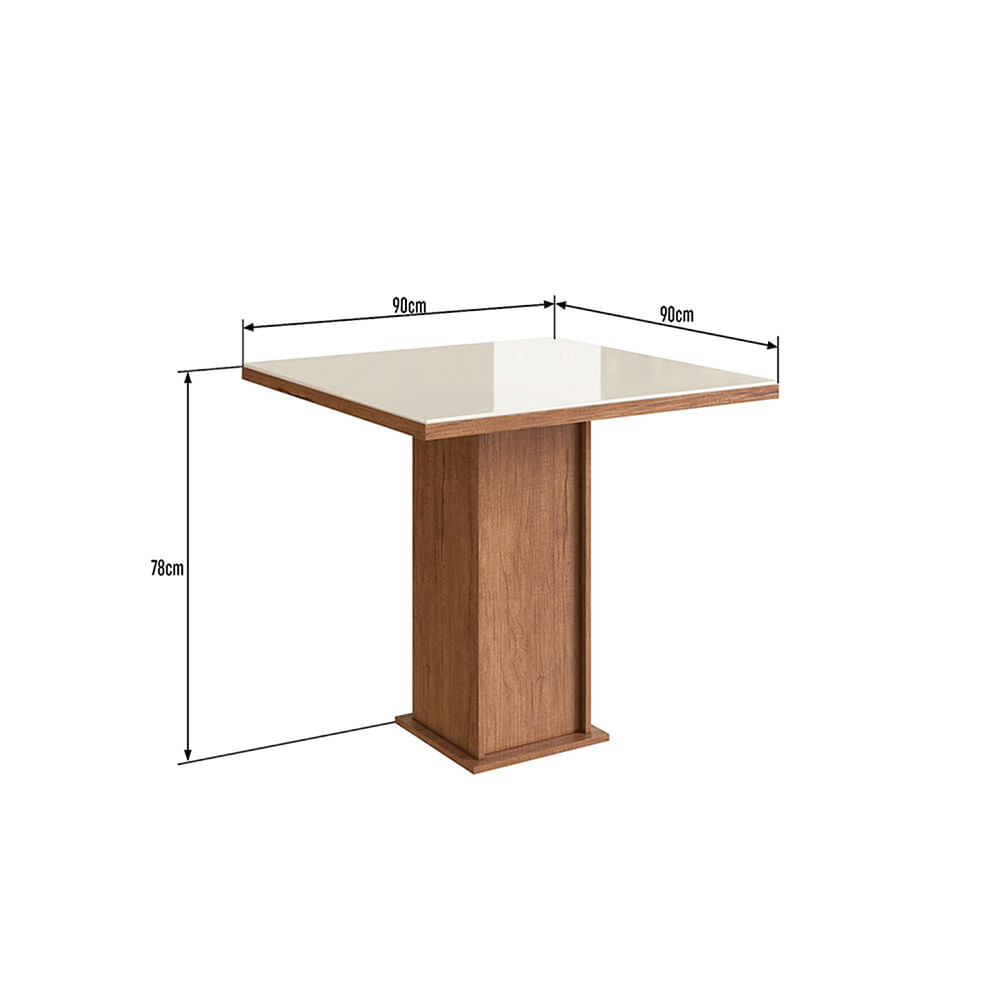 Juego de Comedor 2020 Home 0.90X0.90 Canela/Off Withe 4 Sillas