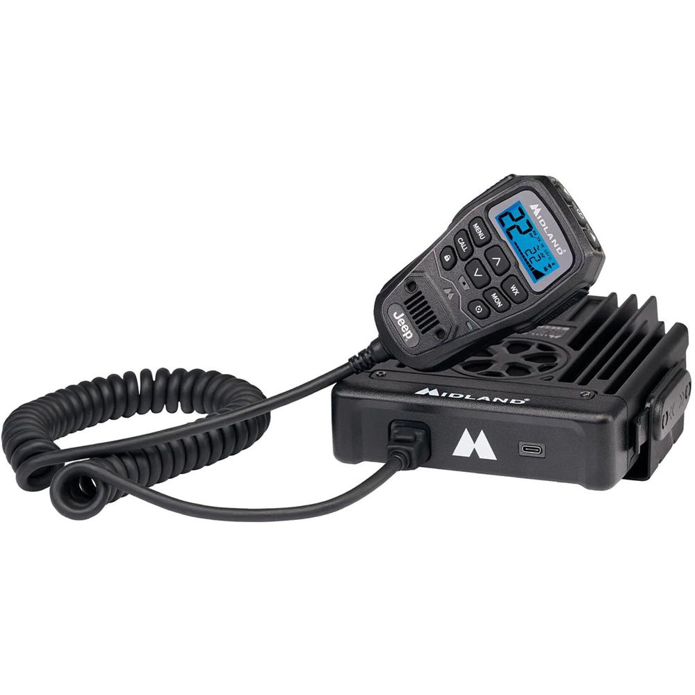 Radio de Dos Vías Midland Jeep Branded Micromóvil 50W GMRS con 8 Canales de Repetidor y 15 Canales d
