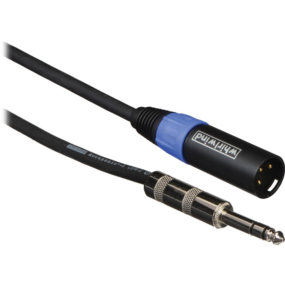 Whirlwind STM10 - Cable Adaptador de Micrófono o Línea XLR Macho de 3 Pines a TRS Macho de 1/4"" Bala
