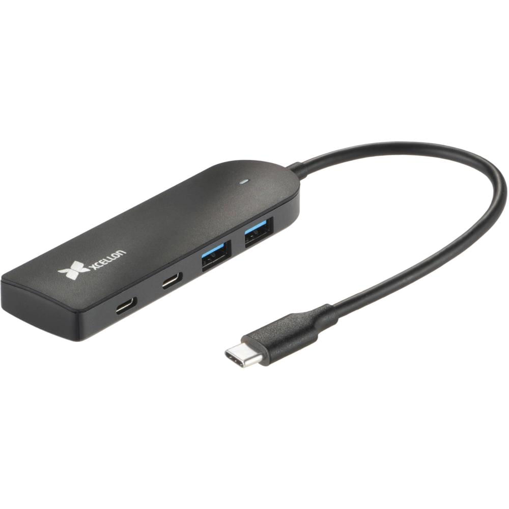 Xcellon Hub USB 3.2 Gen 1 Tipo-C y Tipo-A de 4 Puertos - Diseño Slim y Portátil, Conector USB-C Inte