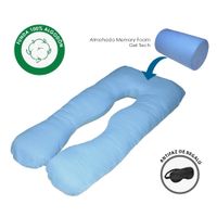 Almohada Embarazo Lactancia Memory Foam Gel Celeste y Regalo Antifaz  Teraflex
