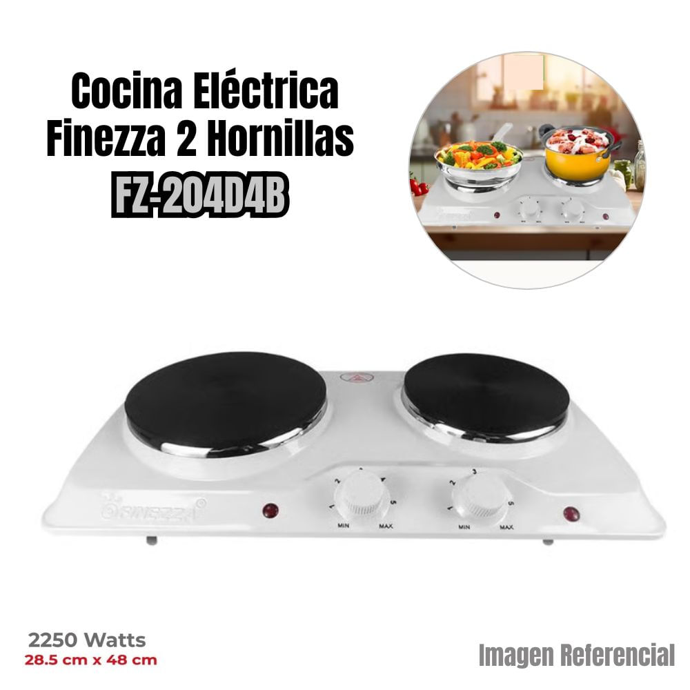 Cocina Electrica Finezza de 2 Hornillas FZ-204D4B