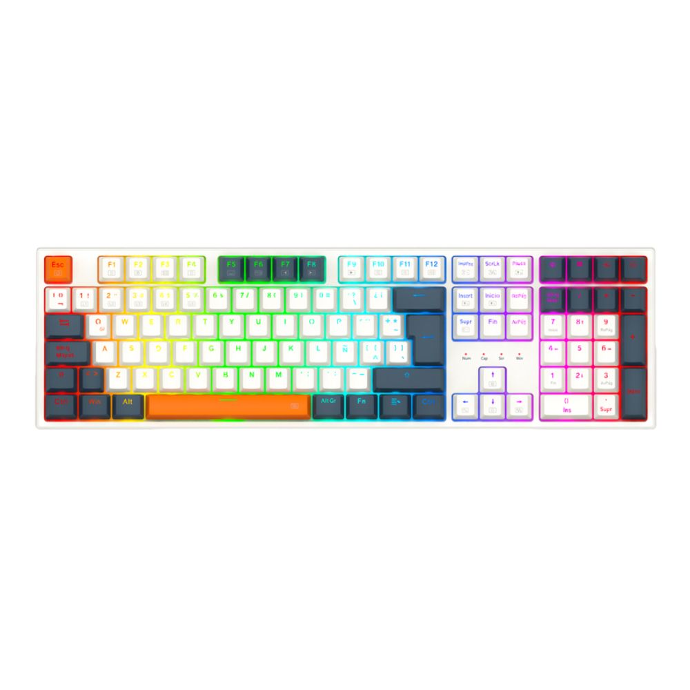 Teclado Redragon Trundle K668WBO RGB Switch Red Español