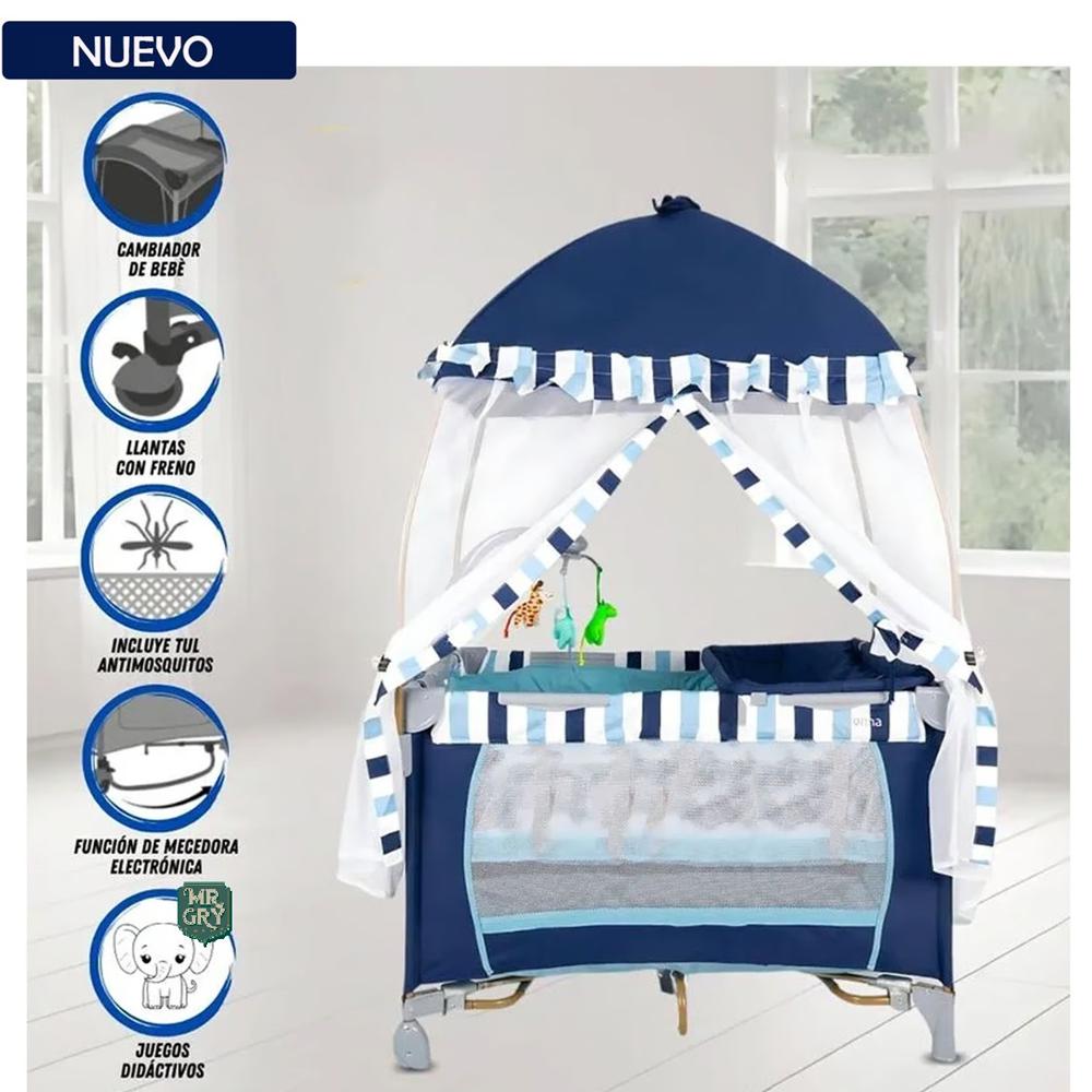 Cuna Casa Para Bebe LX-1010 Azul
