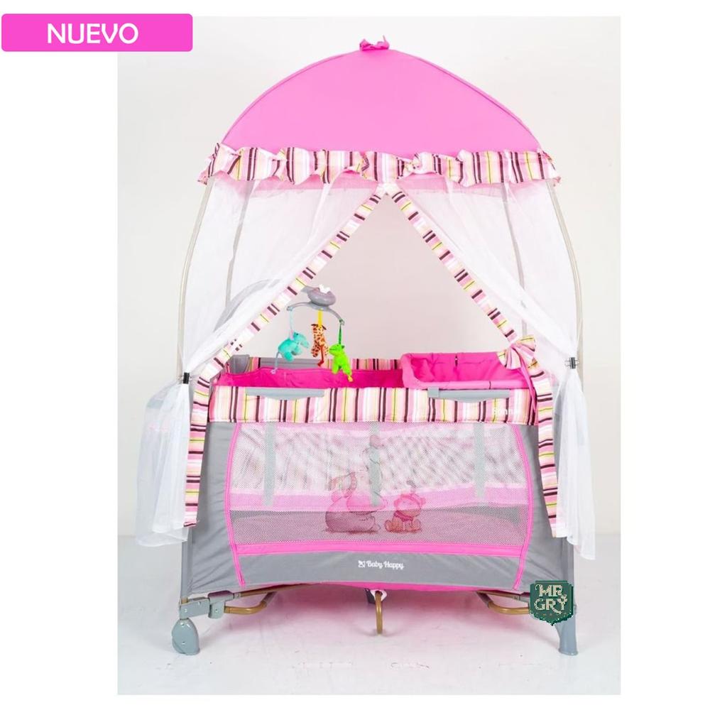 Cuna Casa Para Bebe LX-1010 Rosa