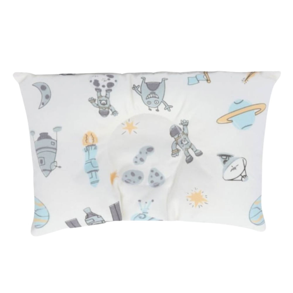 Almohadita Anti Cabeza Plana Hipoalergénico Maternelle Celeste Espacial