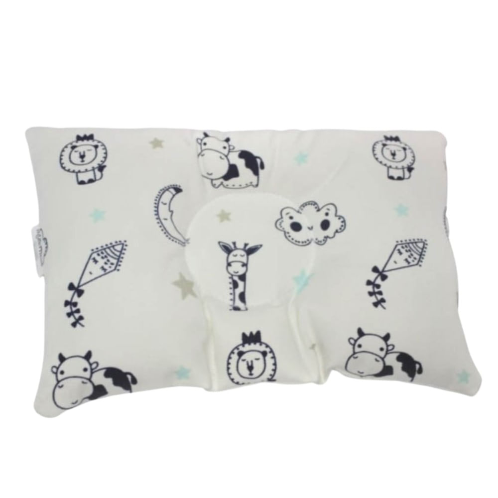 Almohadita Anti Cabeza Plana Hipoalergénico Maternelle Azul Nubes