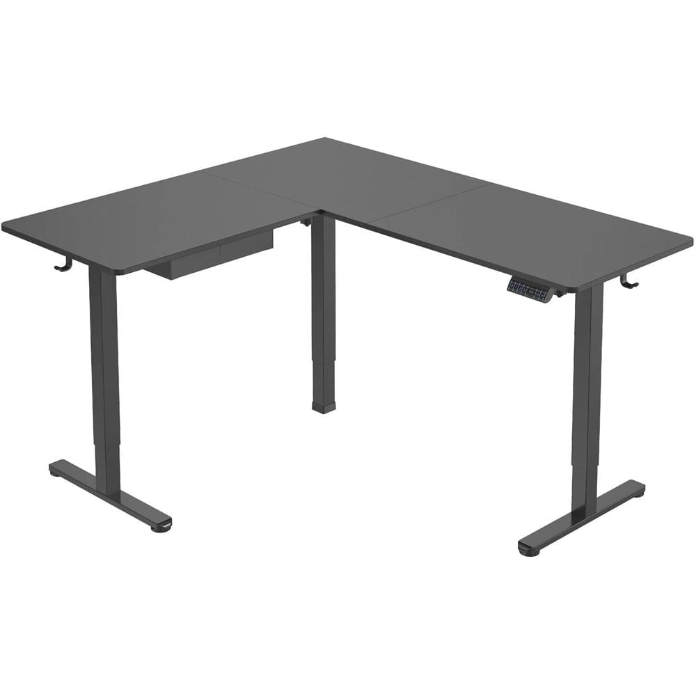 Escritorio Esquinero L Adjustable de Montaje en Pared - Altura Ajustable de 28.3"" a 46.5"", Doble Mot