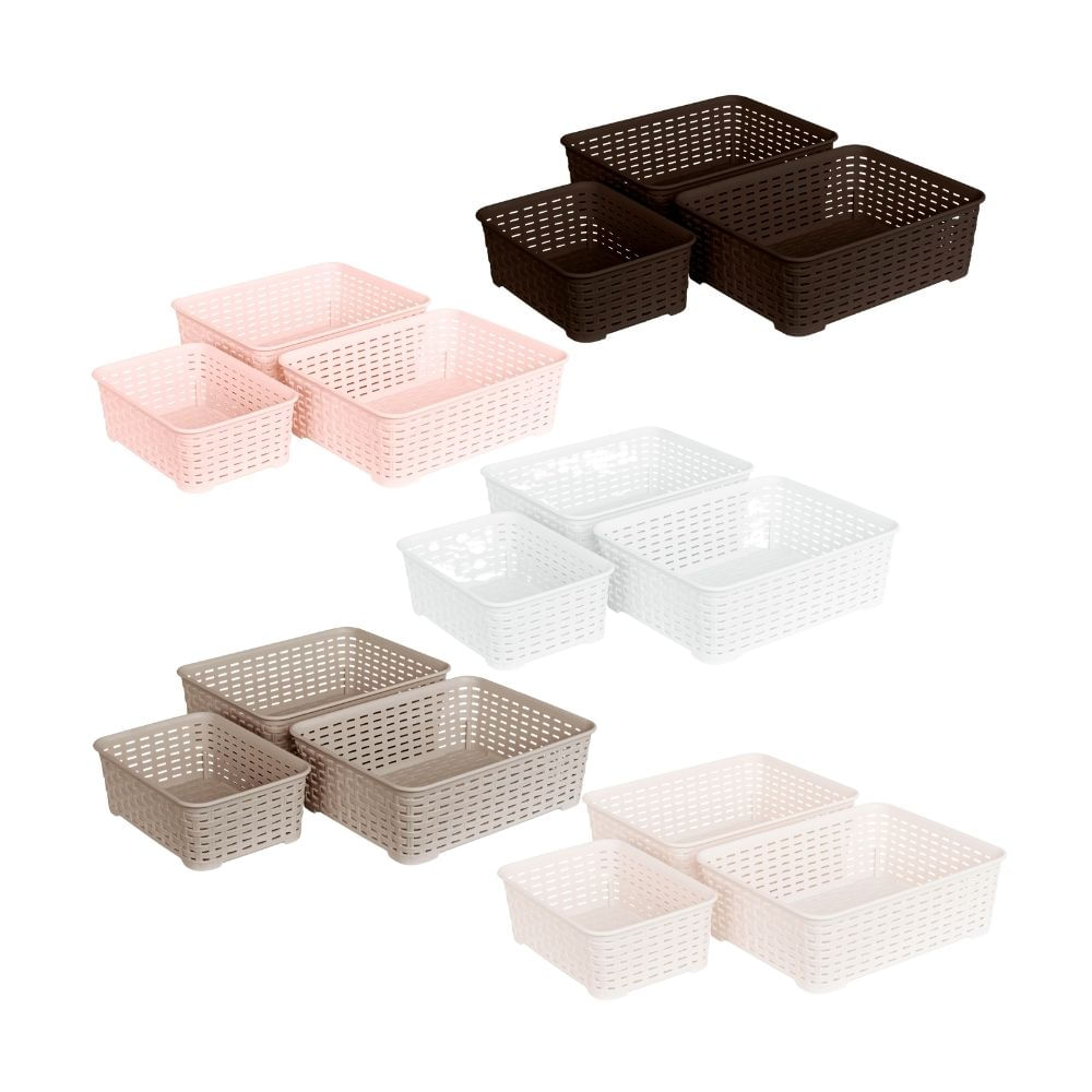 Set Organizador Baño Canastilla Tavarua 3 Piezas Rey