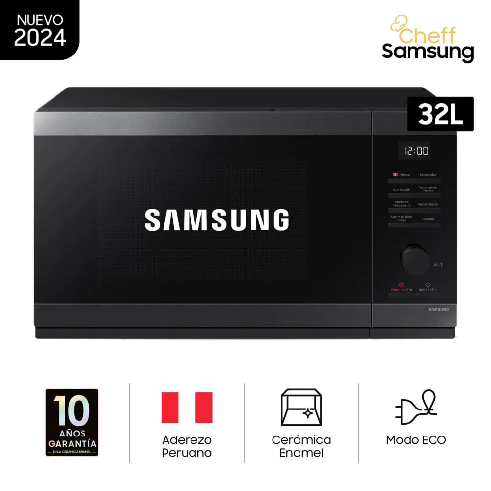 Microondas Samsung con Grill y Tecnología Avanzada, 32L MG32DG4524ATPE
