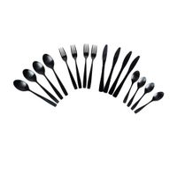 Set de cubiertos 16 piezas Negro Orange