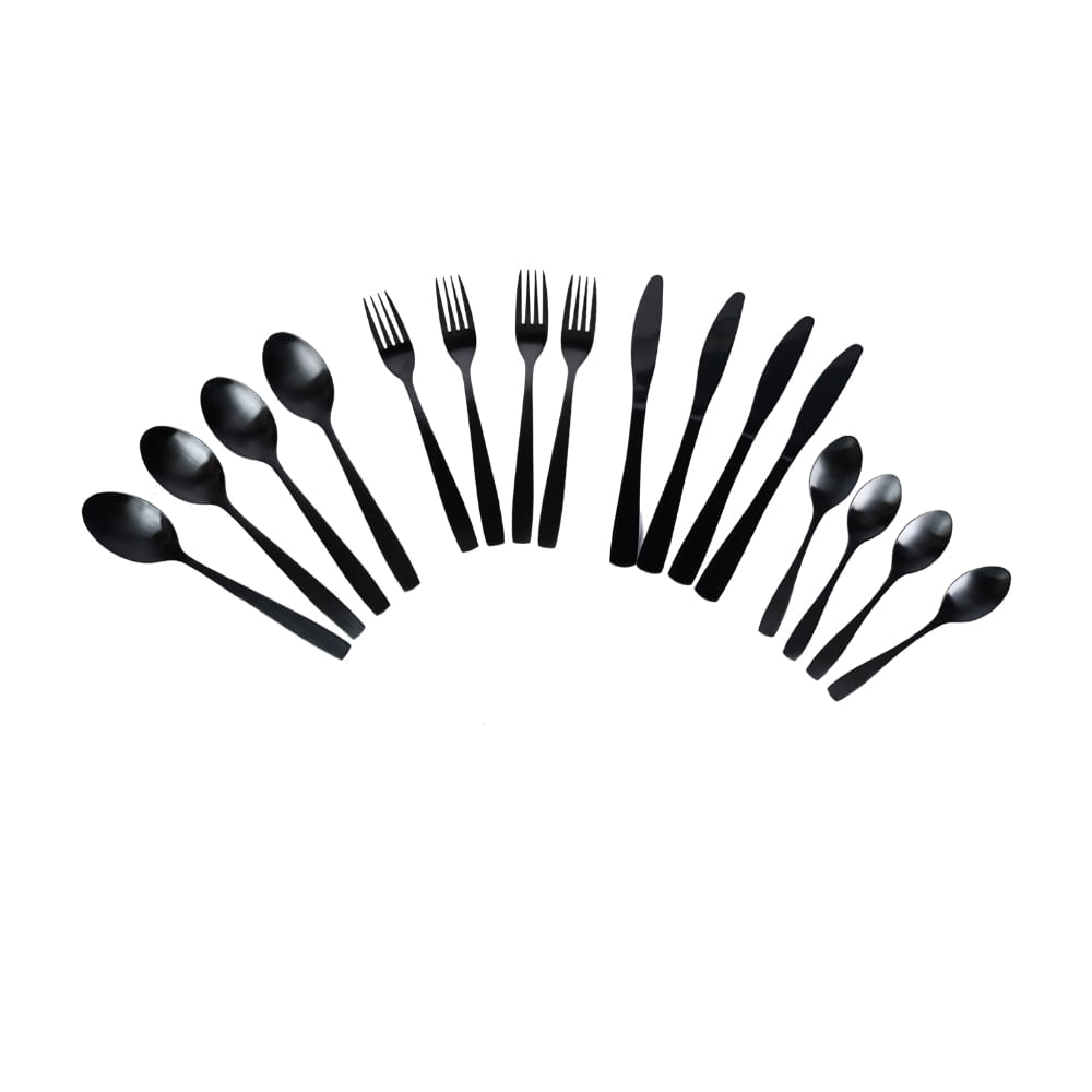 Set de cubiertos 16 piezas Negro Orange