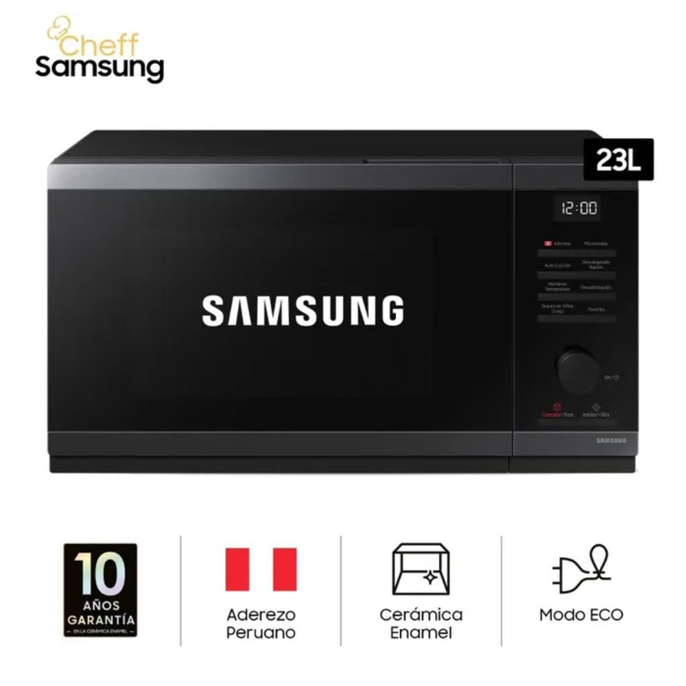 Horno Microondas Samsung 23LT Acero Inoxidable- Negro