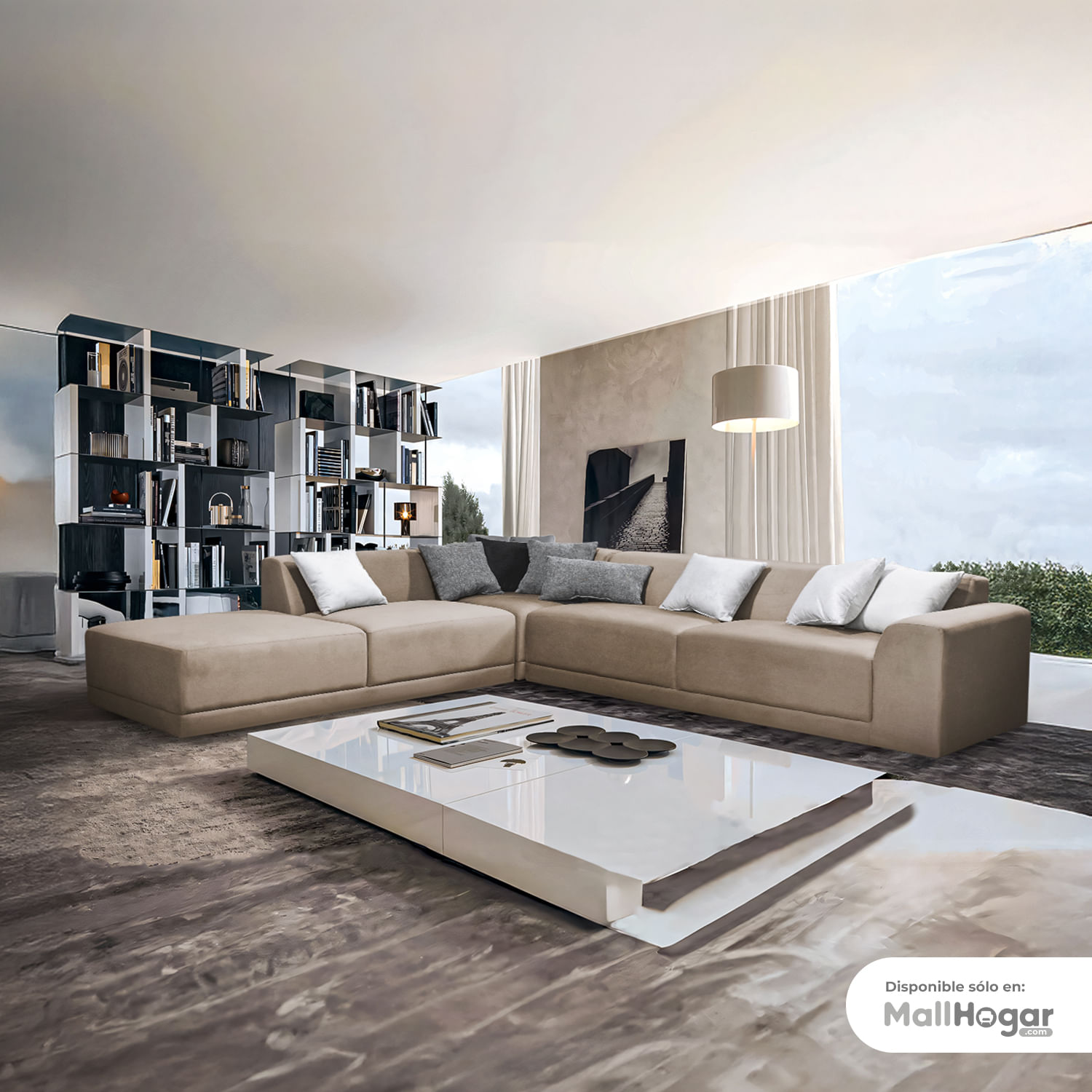 Seccional Kassandra Izquierdo Beige Oscuro