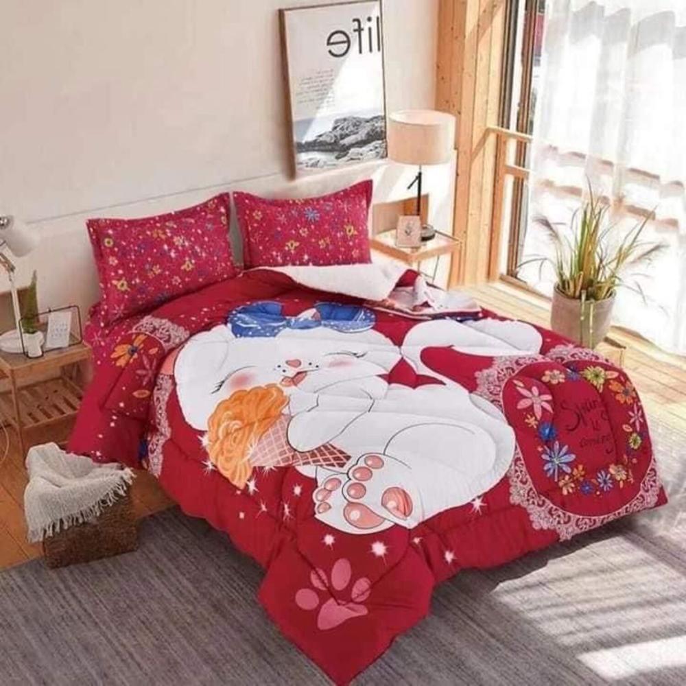 Set Edredón 2 pz C/ Carnero + Set Sábanas + Fundas 5 Pz 100% Calidad - D