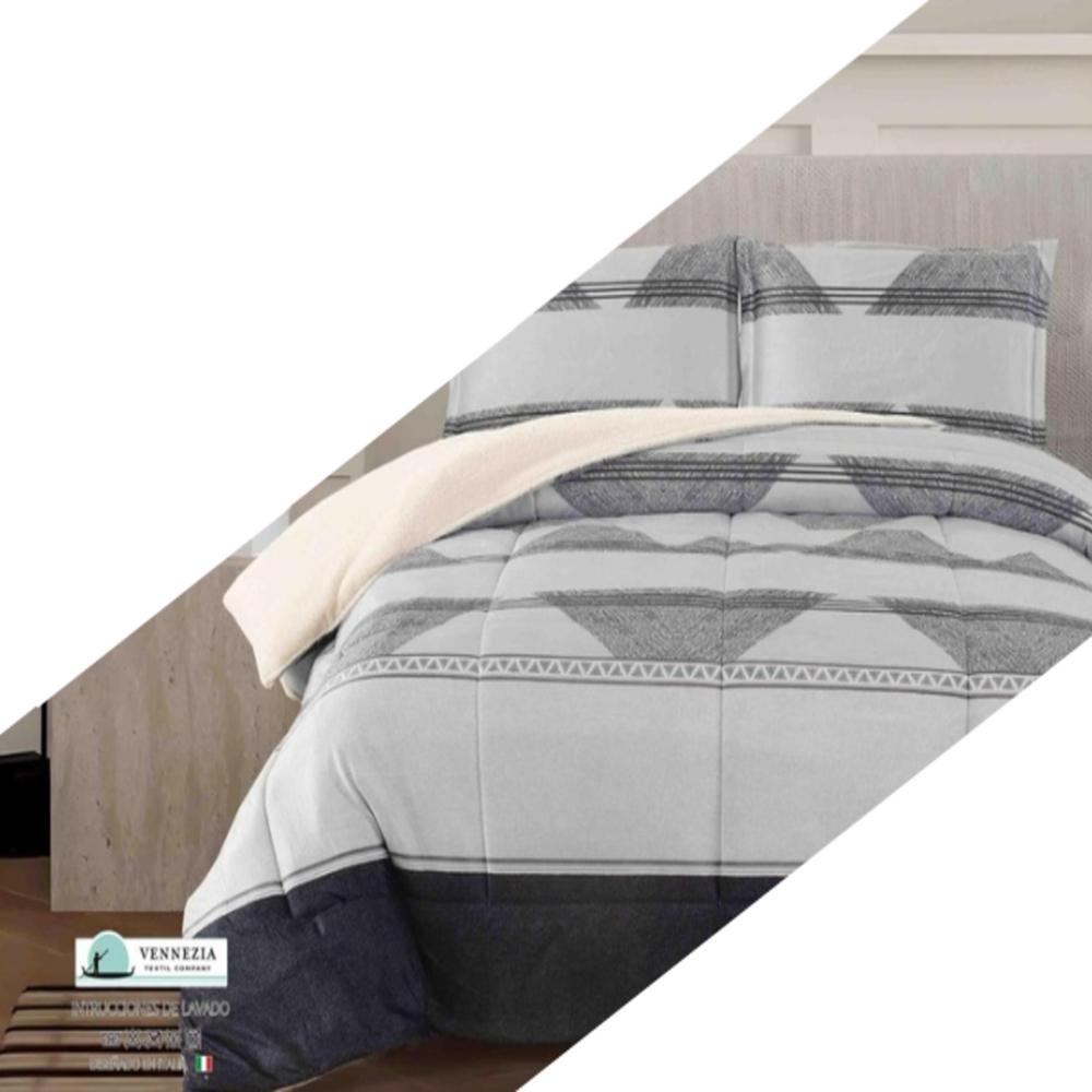 Set de Edredon 1.5 pz Patagonico Piel de Angel c/ Carnero Venezia 100% Algodón de 5 Piezas - O