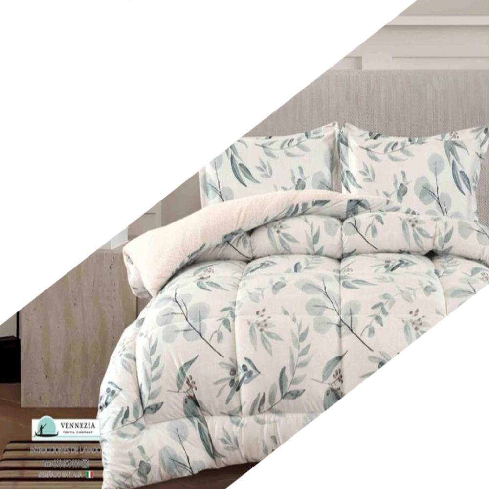 Set de Edredon Queen Patagonico Piel de Angel c/ Carnero Venezia 100% Algodón de 5 Piezas - KM