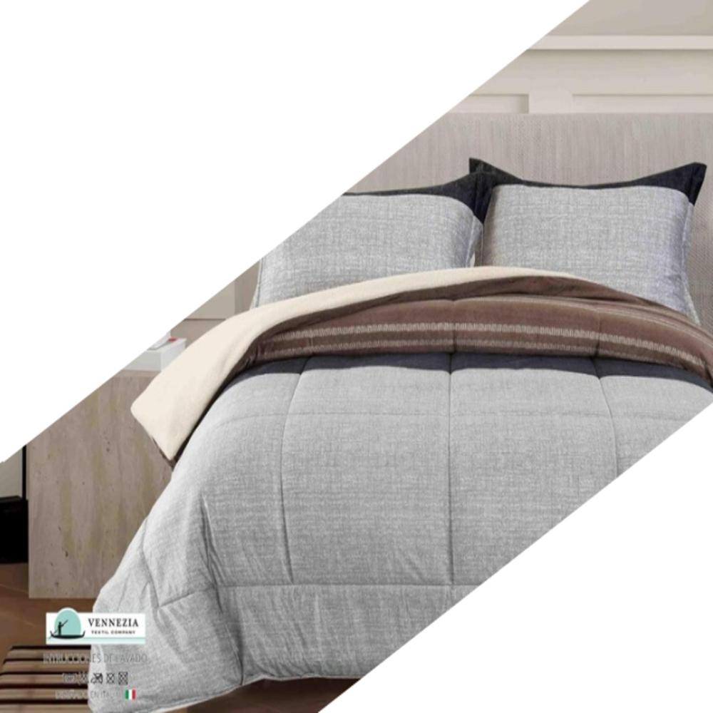 Set de Edredon 1.5 pz Patagonico Piel de Angel c/ Carnero Venezia 100% Algodón de 5 Piezas - H