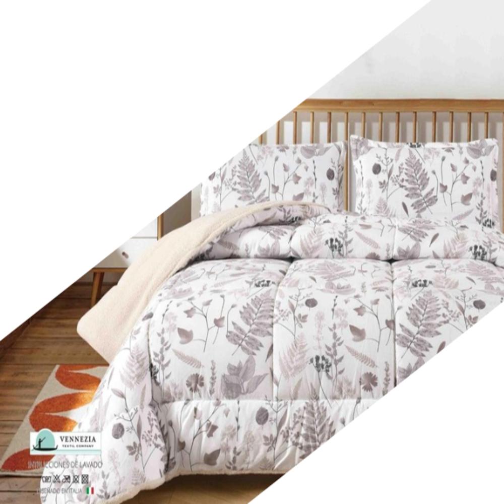 Set de Edredon 1.5 pz Patagonico Piel de Angel c/ Carnero Venezia 100% Algodón de 5 Piezas - S