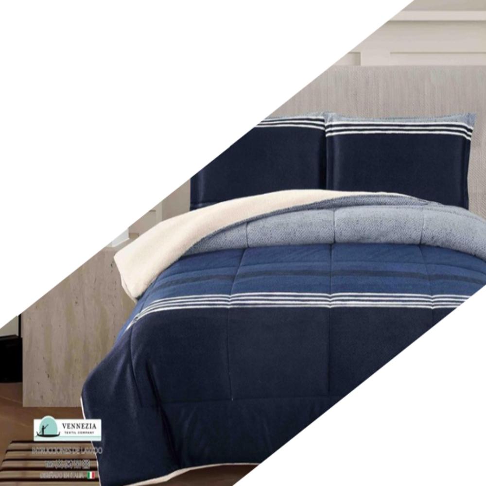 Set de Edredon 1.5 pz Patagonico Piel de Angel  c/ Carnero Venezia 100% Algodón de 5 Piezas - N