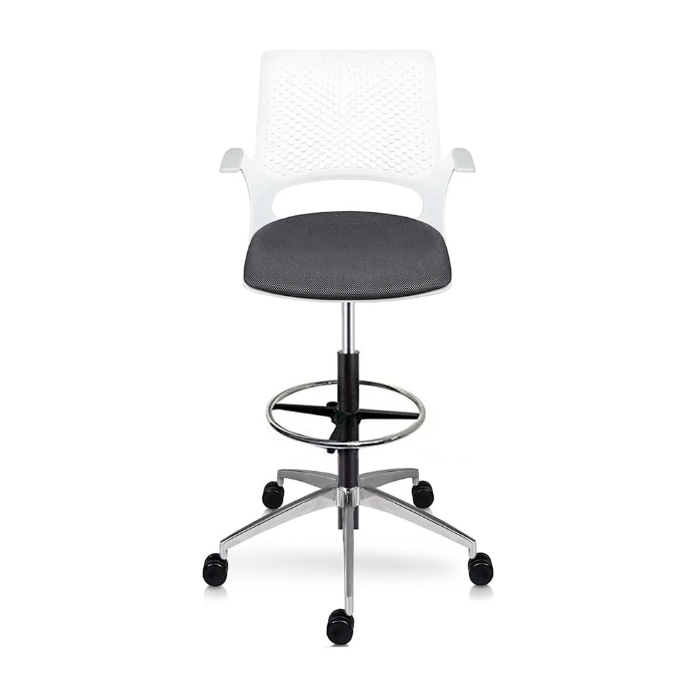 Silla Cajera Ergonómica Con Apoyabrazos Buró Gris/Blanco Ofideas