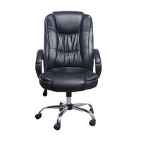 Silla De Oficina Ergonómica Cuero Boston Presidente Negro Ofideas