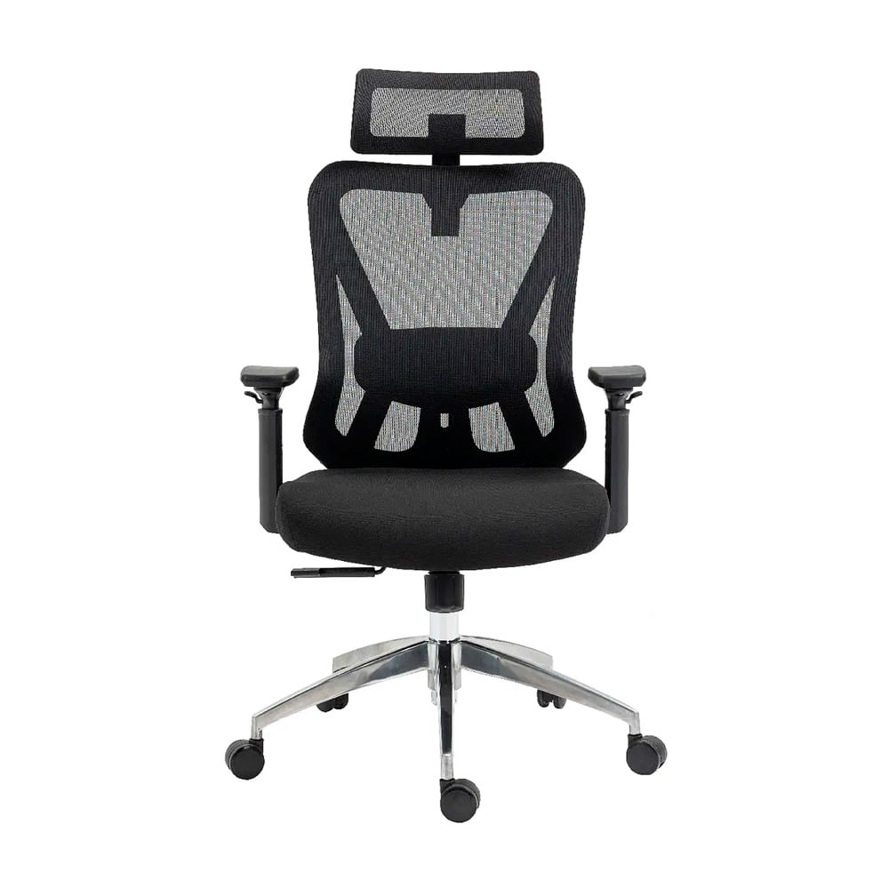 Silla de Oficina Presidencial Syncro Brazo 3D Dolfin Negro Ofideas
