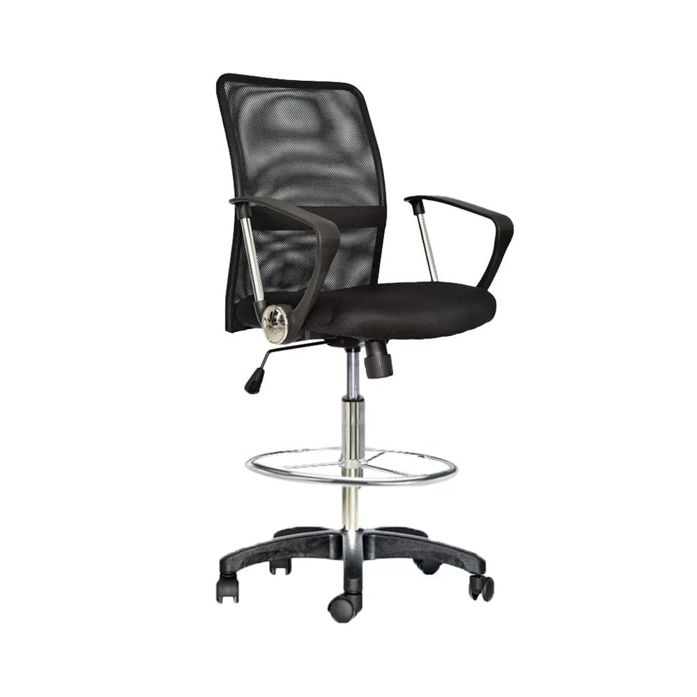 Silla Cajera Dubai Brazos Fijos Color Negro Ofideas