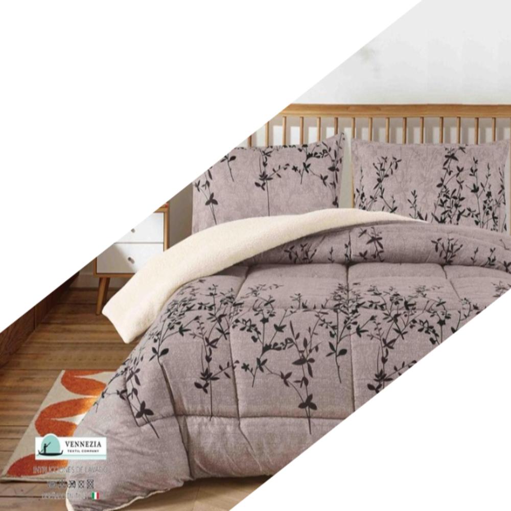 Set de Edredon Queen Patagonico Piel de Angel c/ Carnero Venezia 100% Algodón de 5 Piezas - GH