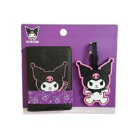 Set Porta Pasaporte y Tag para Maleta Kuromi Sanrio